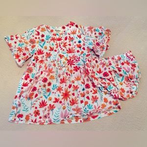Hatley Brand Floral Print Dress with Bloomers, NWOT, 9-12 months